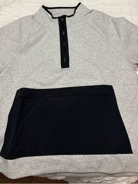 DSG Gray and Black Mens Half-Zip Sweatshirt